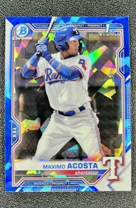 2021 Bowman Chrome Prospects Sapphire Edition MAXIMO ACOSTA #BCP-7 Rookie RC MLB - Picture 1 of 4