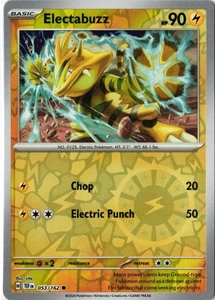Electabuzz Reverse Holo Common Pokemon SV05: Temporal Forces TEF EN 053/162 NM - Picture 1 of 1