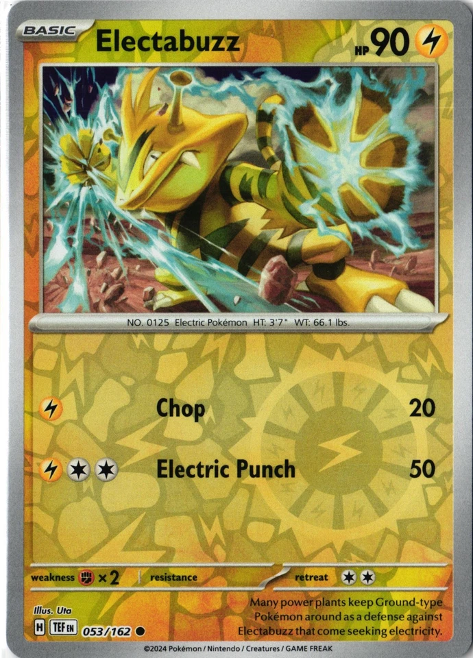 Electabuzz Reverse Holo Common Pokemon SV05: Temporal Forces TEF EN 053/162 NM - Image 1 of 1