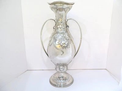 Jarrón de lujo Gorham antiguo de plata de ley de 18 pulgadas con motivo de narciso Foto 1 de 4