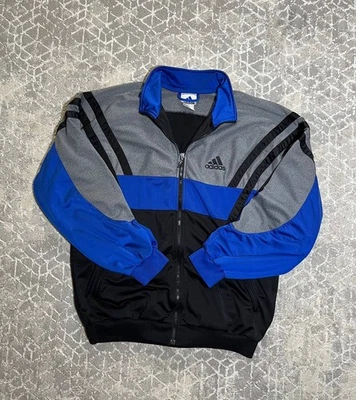 Adidas Originals 90s Retro Track Jacket Men’s L Black Full Zip Trefoil Logo - Image 1 of 4