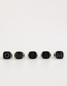DOLCE & GABBANA Ring Silver Tone Brass Lettering Set 5 Pieces Adjustable 1250usd - Picture 1 of 8