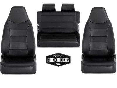 Juego de dos asientos delanteros reclinables y traseros en negro para Jeep Wrangler YJ CJ 1976-1995 Foto 1 de 4