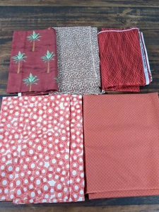 Lot of Fabric Tree, Geometric Designs Red, White 2lb 3oz - Picture 1 of 6