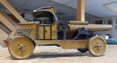 Litografía Chein Tin años 1920-1930. Camión del Ejército de Artillería Mack Completo. CÓMPRALO AHORA. Foto 1 de 4