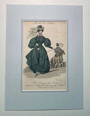Original Modegrafik Paris 1831 aus: "Petit Courrier des Dames" altkoloriert - Bild 1 von 2