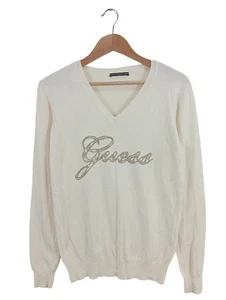 GUESS Maglione con scollo a V Donna Maglione Taglia IT 46 bianco sporco - Foto 1 di 5