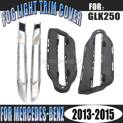 4Pcs Front Left+Right Fog Light Cover For Mercedes Benz X204 GLK350 2013-2015 - Image 1 of 4