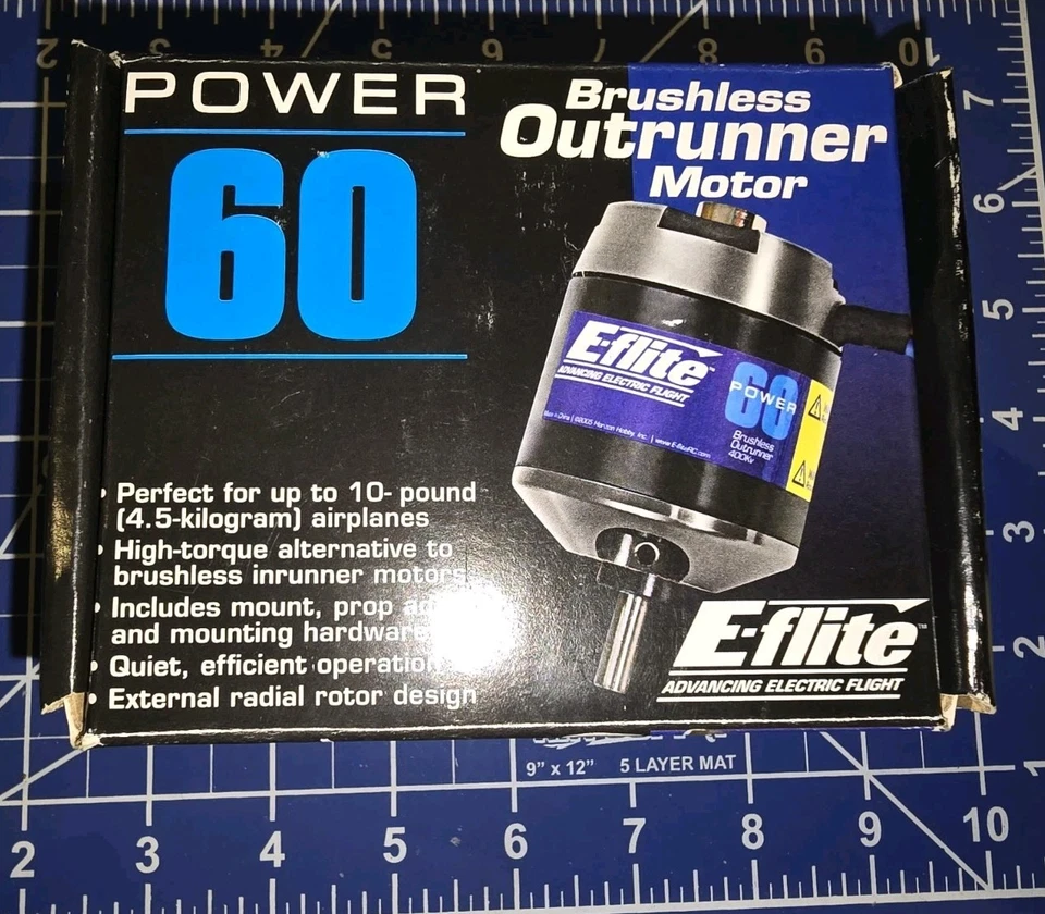 Eflite~ E-flite Power 60 Brushless Outrunner RC Airplane Motor 400kv EFLM4060A   - Image 1 of 4