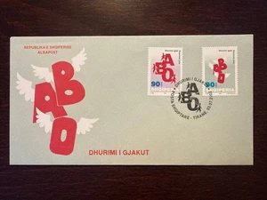 ALBANIA FDC COVER 2002 YEAR BLOOD DONATION DONORS HEALTH MEDICINE STAMPS - Picture 1 of 1