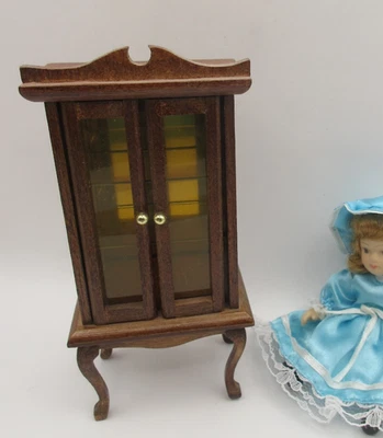 Gabinete de China Victoriano Artesano De Colección con Espejo Casa de Muñecas Miniatura 1:12 Foto 1 de 4