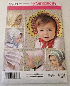 Gorros de bebé Simplicity #2908 talla A XS-L - Imagen 1 de 4