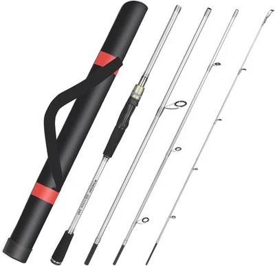 Travel Fishing Rods, 4 Piece Spinning Rod with Bag,7.87Feet Carbon Fiber Ligh... - Image 1 of 4