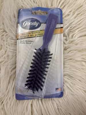 Cartera de viaje Goody vintage tamaño púrpura cepillo de pelo cerdas suaves 5 pulgadas hecha en EE. UU. Foto 1 de 4