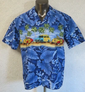 Mens Aloha Republic Short Sleeve Button Front Vintage Shirt Size L Classic Cars - Picture 1 of 9