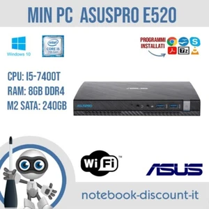MINI PC ASUS PRO E520 Cpu i5-7400T 8gb RAM DDR4 SSD 240gb Wi-Fi Win10Pro - Foto 1 di 5