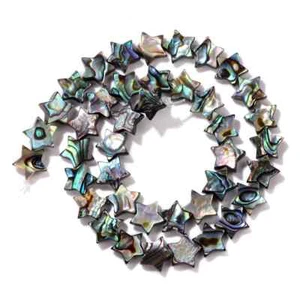 Nuevo collar de 10 mm de cuentas de abulón pentagrama concha natural moda dama joyería hágalo usted mismo - Imagen 1 de 7
