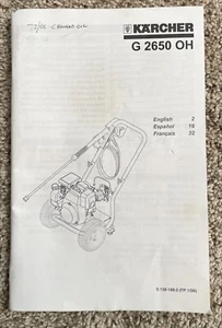 KARCHER G2650 OH PRESSURE WASHER OWNER'S MANUAL G 2650 OH G2650OH - Picture 1 of 4