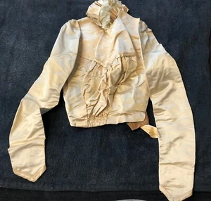 Antike viktorianische 19. Jahrhundert ausgefallene Langarm Satin Bluse Top XS - Bild 1 von 12