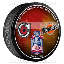 2023 ECHL Kelly Cup Playoffs RD1 Puck Cincinnati Cyclones vs Fort Wayne Komets