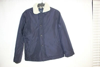 Lucky Brand Men's Blue Nylon Coat Jacket With Sherpa Collar Size Med New - Image 1 of 4