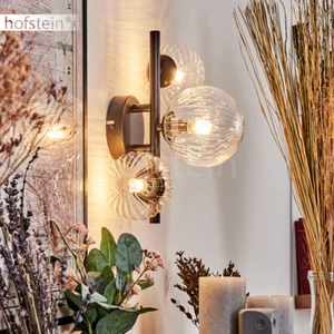 Schlaf Wohn Zimmer Lampen Kugelleuchte Klar 3-flammig Wand Leuchte Flur Strahler - Bild 1 von 10