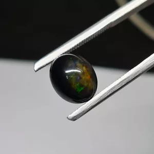 Natural Ethiopian Black Opal Oval Cabochon Stone 10*12 MM 3.7 CT - Picture 1 of 4