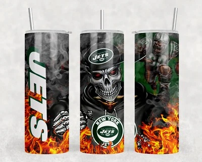 Jets Skull 20 oz Tumbler - Image 1 of 2