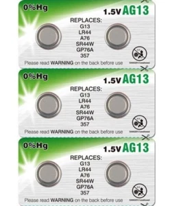 6 Camelion AG13 LR44 357 L1154 A76 Alkaline Batteries - Picture 1 of 1
