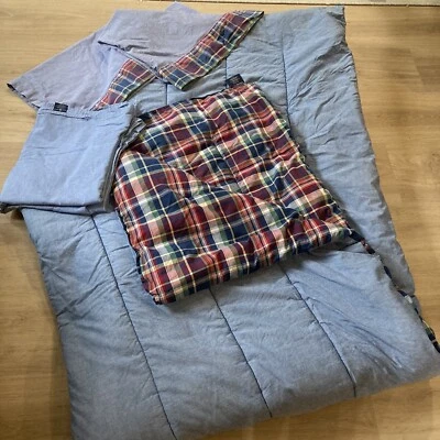 RALPH LAUREN Garrison MADRAS Plaid TWIN COMFORTER Set 4pc Chambray - Image 1 of 4