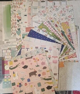 Lot Of 35 Sheets Scrapbook 12x12 Paper Cardstock PinkFresh Simple Stories + More - Picture 1 of 5
