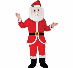 Adulto Lujo SANTA MASCOTA Navidad Elegante Vestido Disfraz Conjunto Fiesta Diversión Navidad - Imagen 1 de 2