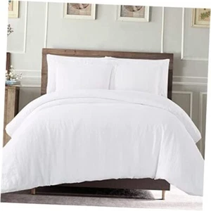 Egyptian Cotton Duvet Cover Queen/Full Queen/Full: 1 Piece Duvet Cover White - Picture 1 of 7