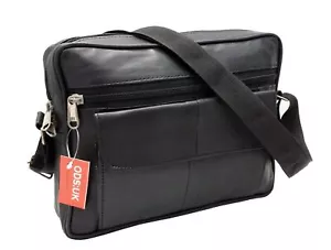 ODS:UK Men Ladies Real Leather Tote Cross Body Messenger Shoulder Handbag Bag - Picture 1 of 6