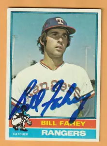 Bill Fahey Texas Rangers AUTO Firmado 1976 Topps Redford Michigan 1I - Imagen 1 de 2
