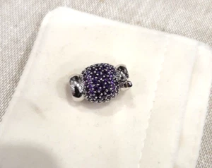 Chiusura (Susta) in Argento 925 zirconi Viola per collana perle o Pietre Dure - Foto 1 di 2