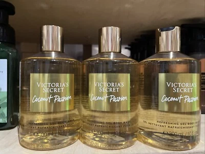 Victoria Secret Bodywash Coconut Passion 10oz Each Refreshing Gel New (LOT OF 3) - Image 1 of 2