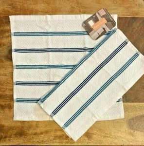 Gesichtstücher weiß blau Streifen 12 Stück 30 cm x 30 cm ca. - Bild 1 von 1