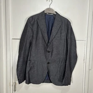 Eleventy Platinum Ermenegildo Zegna Soft Jacket Blazer Grey Size 46 Linen Silk - Picture 1 of 7