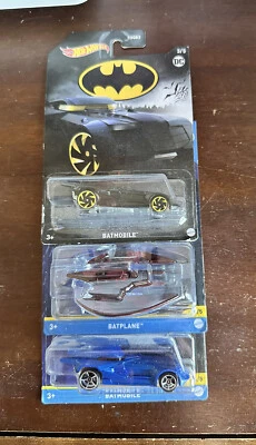 Hot Wheels DC Comics BATMAN THE ANIMATED SERIES BATPLANE Batmobile Lot Of 3 - Image 1 of 4