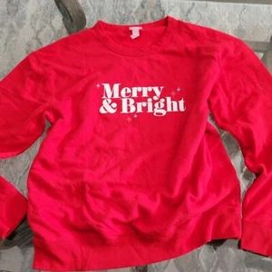 Wondershop men's Large Christmas Pullover sweatshirt top red cotton blend - Picture 1 of 5