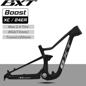 T1000 XC Carbon Fiber Full Suspension Disc Mountain Bike Frame 24er Travel 90mm - Picture 1 of 14