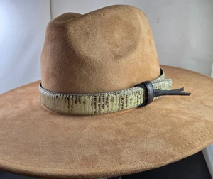 Gris/Negro Piel de Lagarto Sombrero Banda Western Vaquero Vaquera Real Elegante Sombrero Banda - Imagen 1 de 13