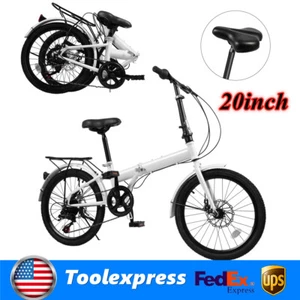 Folding Bike Foldable Bicycle 7 Speed Gears 20inch Wheels Folding City Bicycle - Picture 1 of 12