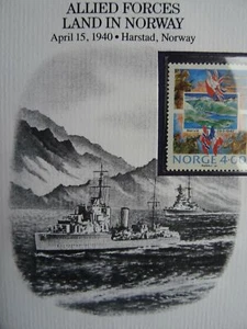 ALLIED FORCES LAND IN HARSTAD NORWAY 15th April 1940 WWll Anniversary Cover - Picture 1 of 2