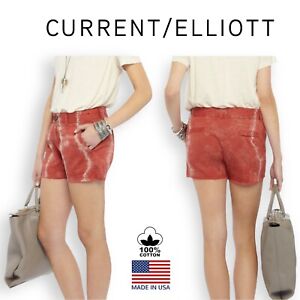 Current/Elliot The Smart Short Red Spark Tie Dye Shorts Tag 25 Waist 31” (WB-1)