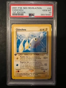 Pokemon Chinchou 1st Edition - Neo Revelation - 42/64 - PSA 10 - Picture 1 of 4