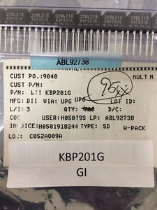 KBP201G GI BRIDGE DIODE RECT 1PHASE 100V 2A KBP 12 PIECES - Picture 1 of 1