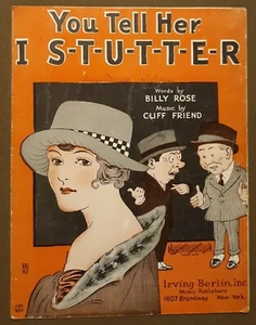 You Tell Her I Stutter von Billy Rose Cliff Friend Klavier Noten 1922 - Bild 1 von 3