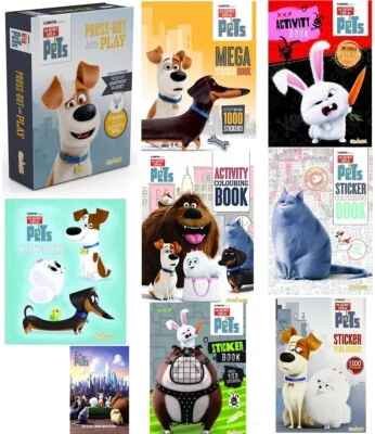 SECRET LIFE OF PETS Das geheime Leben der Haustiere Aktivität BUCH Aufkleber Tierspiele Blechbücher Malvorlagen